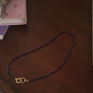 Lapis Blue Necklace with Gold Rings